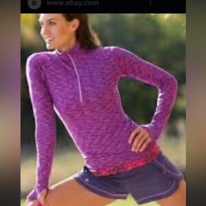 Athleta Mendoza Space Dye Half Zip Long Sleeve Pullover size L